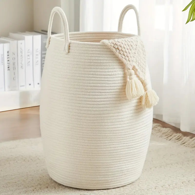 NookLush Boho Woven Laundry Hamper