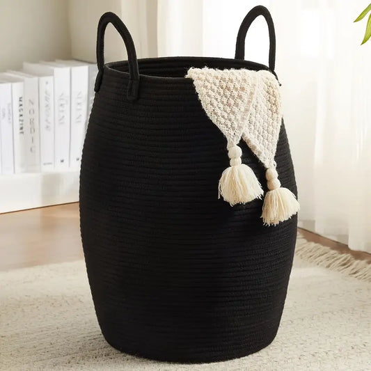 NookLush Boho Woven Laundry Hamper